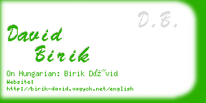 david birik business card